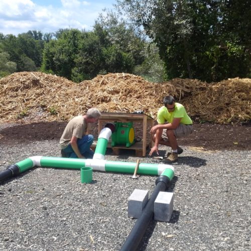 Ridgefield Public Works setting up blower in new doghouse